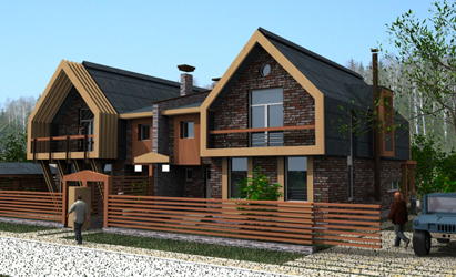 Проект сдвоенного жилого дома на небольших участках (2010г.)